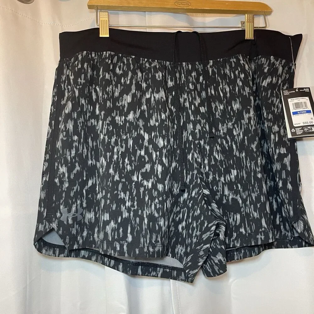 Under Armour UA Launch Elite 5” Running Print Shorts Mens XL 1383267 Black $55